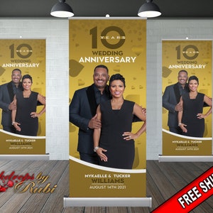 Wedding Anniversary Retractable, 50th Wedding Anniversary Retractable, Wedding Banner, Wedding Retractable Banner, Wedding  Pop Up Banner