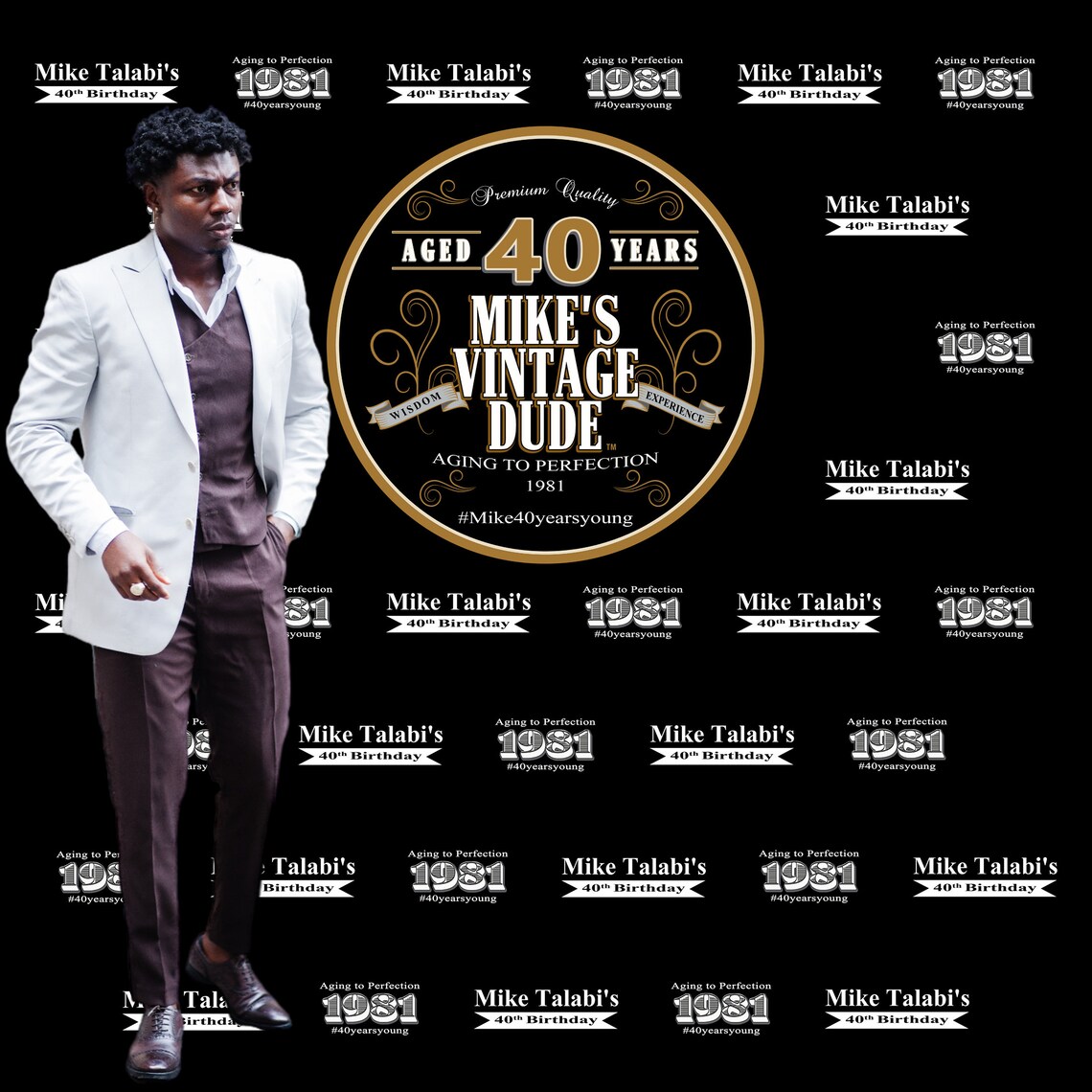 Vintage Dude Backdrop 50th Birthday Backdrop Aged to Etsy