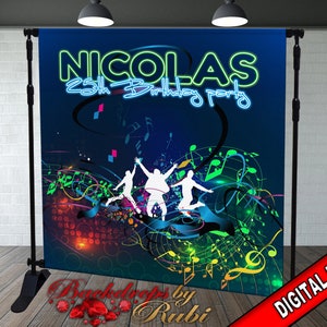 Neon Backdrop, Neon Banner, Neon Party Backdrop, Neon Theme Backdrop,  Neon Party, Neon Birthday Backdrop, Glow Party Backdrop, Glow Banner