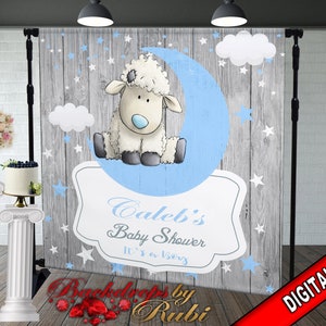 Sheep Backdrop, Sheep banner, Sheep Baby Shower Backdrop, It&#39;s a Boy Sheep, Sheep Backdrop Baby shower, Sheep Blue Backdrop