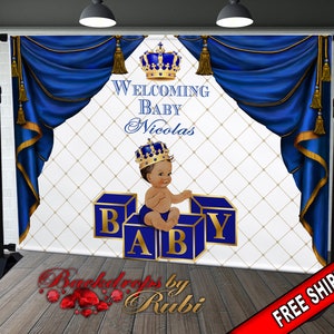 Royal Prince Theme Backdrop, Blue Crown Prince Backdrop, Royal Prince Baby Shower Photo Backdrop, Royal Blue Prince Backdrop, Little Prince