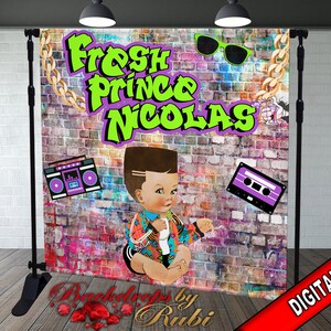 Frischer Prinz Babyparty Hintergrund, Frischer Prinz Geburtstag Hintergrund, Graffiti Hintergrund, Graffiti Geschlecht offenbaren Hintergrund, Graffiti Babyparty