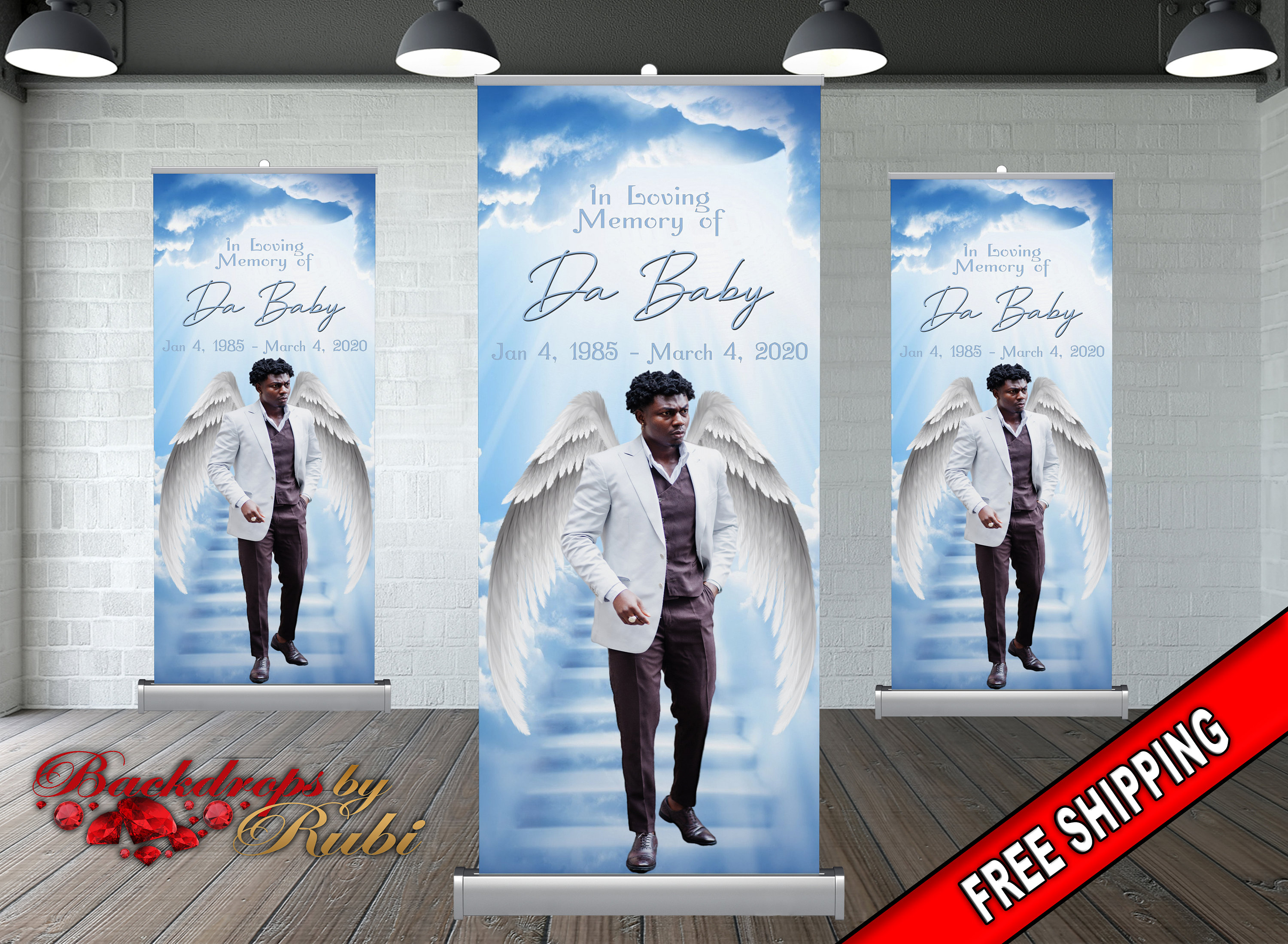Memorial Retractable Banner Funeral Banner in Loving Memory Etsy
