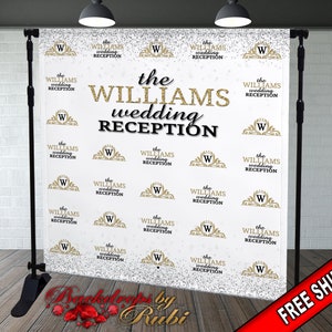 Wedding Step and Repeat Backdrop, Wedding Backdrop, Bridal Shower Backdrop, Wedding Photo Backdrop, Anniversary Backdrop, Engaged Backdrop