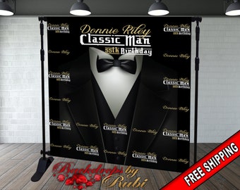 Classic Man Birthday Backdrop, Classic Man Step and Repeat Backdrop, 30th Birthday, 40th, 50th, 60th Backdrop, Men's Birthday Backdrop