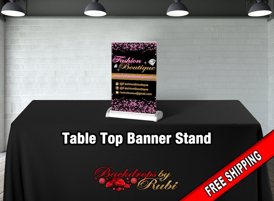 Table Top Banner Stand, Logo Step and Repeat Business Event Banner, Trade Show Banner, Pop up