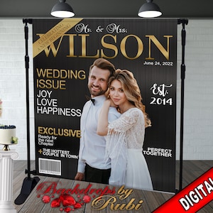 Magazine Cover Backdrop, Wedding Magazine Cover , Magazine Cover Banner, Wedding Magazine Backdrop, Wedding Backdrop, Wedding Photo Backdrop