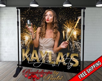 New Year's Eve Party Photo Booth, New Year's Backdrop, New Year's Banner, 2026 Backdrop, 2026 Banner, New Years, Holiday Backdrops, 2026