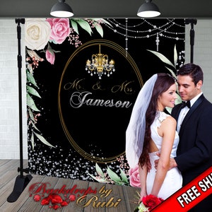 Wedding Photo Backdrop, Wedding Backdrop, Bridal Shower Backdrop, Floral Photo Booth Backdrop, Anniversary Backdrop, Engaged Backdrop