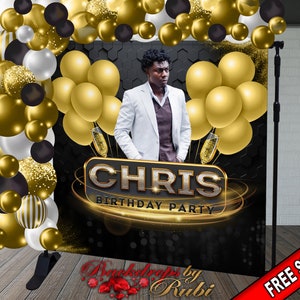 Birthday Backdrop, Custom Photo Birthday Backdrop, 21st Birthday Backdrop, Prom Backdrop, Birthday Banner, Photo Birthday Backdrop, 50th