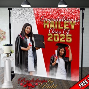 Graduation Backdrop, Graduation Banner, Graduation Photo Booth, Class of 2025 Backdrop, Class of 2025 Step and Repeat, Senior Prom Banner