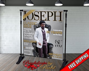Magazine Cover Backdrop, Magazine Cover Birthday, Magazine Cover Banner, Magazine Cover Step and Repeat, Magazine Men's Backdrop, Magazine