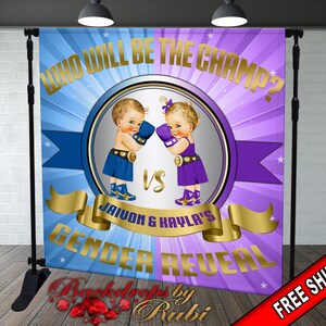 Boxing Gender Reveal Backdrop, Gender Reveal Boxing , Gender Reveal backdrop, Boy Or Girl, Gender Reveal Prince or Princess, Baby Boxer