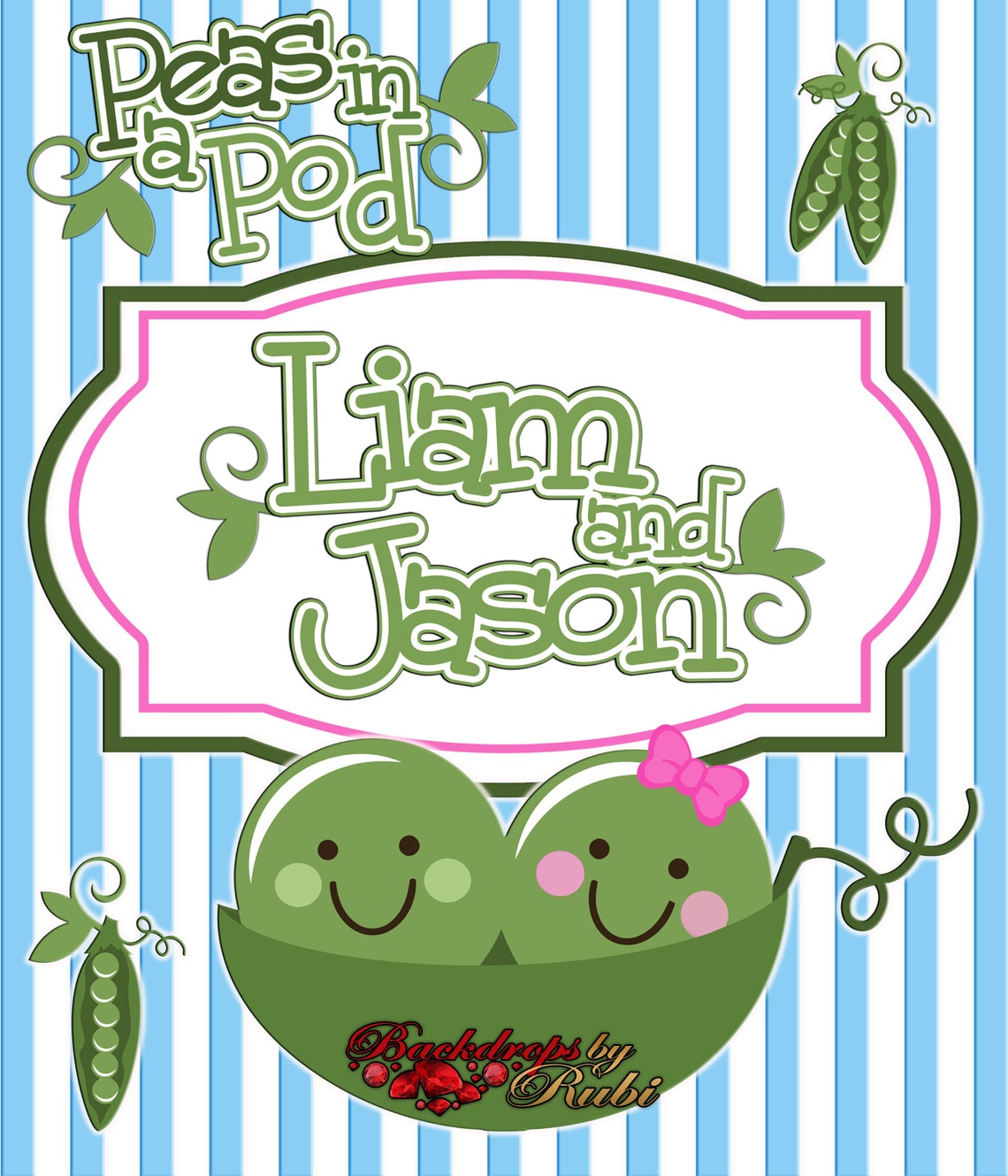 Two Peas in a Pod Backdrop Two Peas in a Pod Banner Sweet Etsy UK