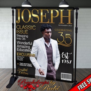 Magazine Cover Backdrop, Magazine Cover Birthday, Magazine Cover Banner, Magazine Cover Step and Repeat, Magazine Men&#39;s Backdrop, Magazine