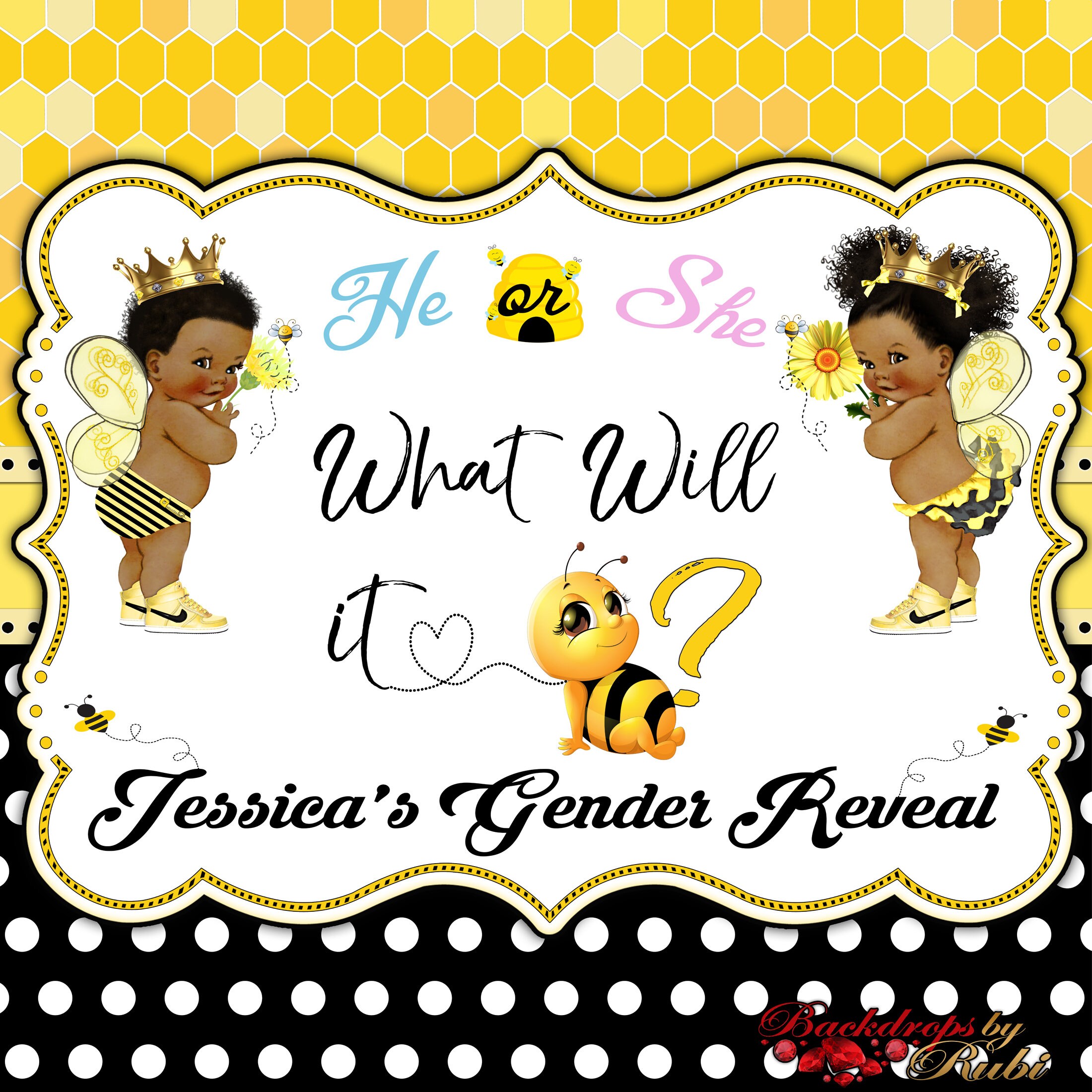 What Will It Bee Backdrop Bee Baby Shower Backdrop What Will Etsy
