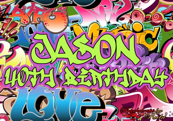 Sfondo Fotografico Hip Hop Con Graffiti E Neon, Tema Anni ’90, Per Feste Di Compleanno E Party A Tema Musicale