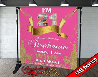 21st Birthday Party Backdrop, 21 years Old Backdrop, 21st Birthday Backdrop, 21st Photo Booth Backdrop, 21st Glitter Backdrop