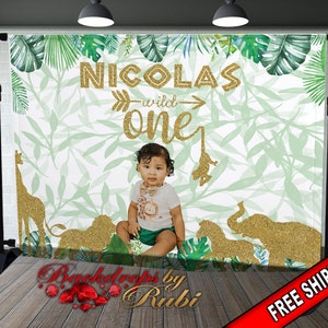 Wild One Backdrop, Wild One Photo Backdrop, Animal Backdrops, Wild One Safari Backdrop, Wild One Birthday Backdrop, Wild One Banner, Wild 1