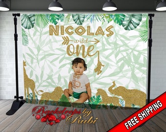 Wild One Backdrop, Wild One Photo Backdrop, Animal Backdrops, Wild One Safari Backdrop, Wild One Birthday Backdrop, Wild One Banner, Wild 1