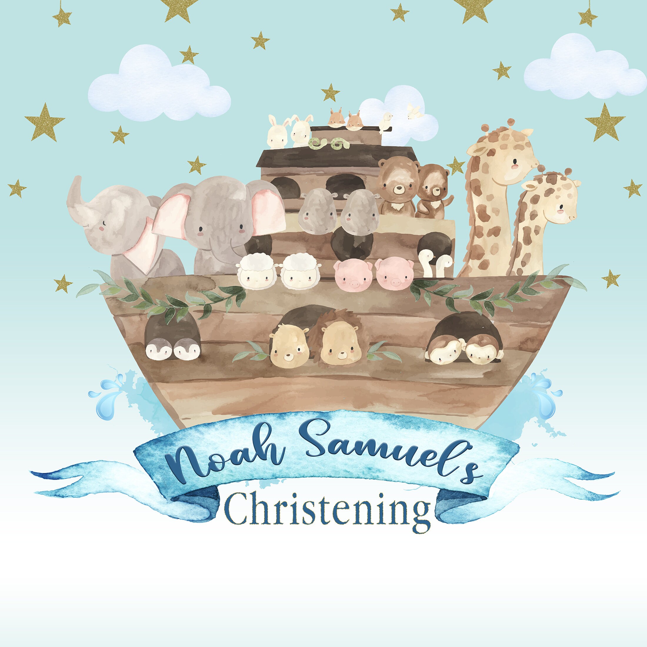 Noah's Ark, Noah's Ark Theme, Baptism Backdrop, Baptism Banner, Noah's ...