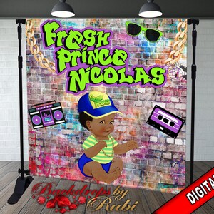 Fresh Prince Baby Shower Backdrop, Fresh Prince Birthday Backdrop, Graffiti Backdrop, Graffiti Gender Reveal Backdrop, Graffiti Baby Shower