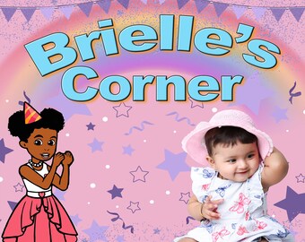 Gracie S Corner Birthday Backdrop Gracie S Corner Personalized Birthday Banner Gracie S Corner Birthday Decor Customized Banner Digital File