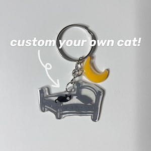 Custom Cat Sleeping Keychain | Shrinky Dink Keychains | Handmade Shrink Plastic Keychains