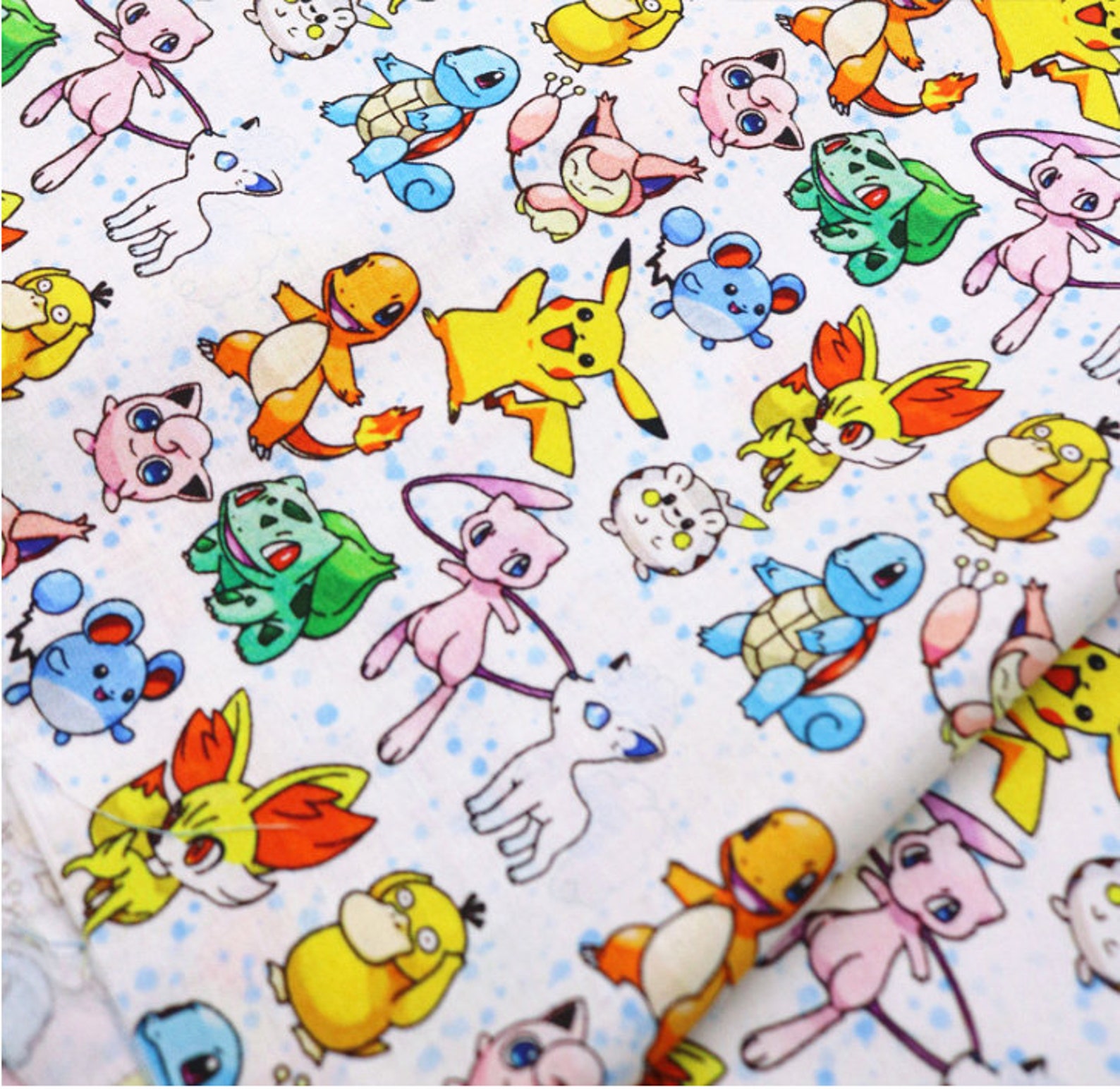 Pokemon Fabric Pikachu Cartoon Fabric 100% Cotton Fabric By | Etsy