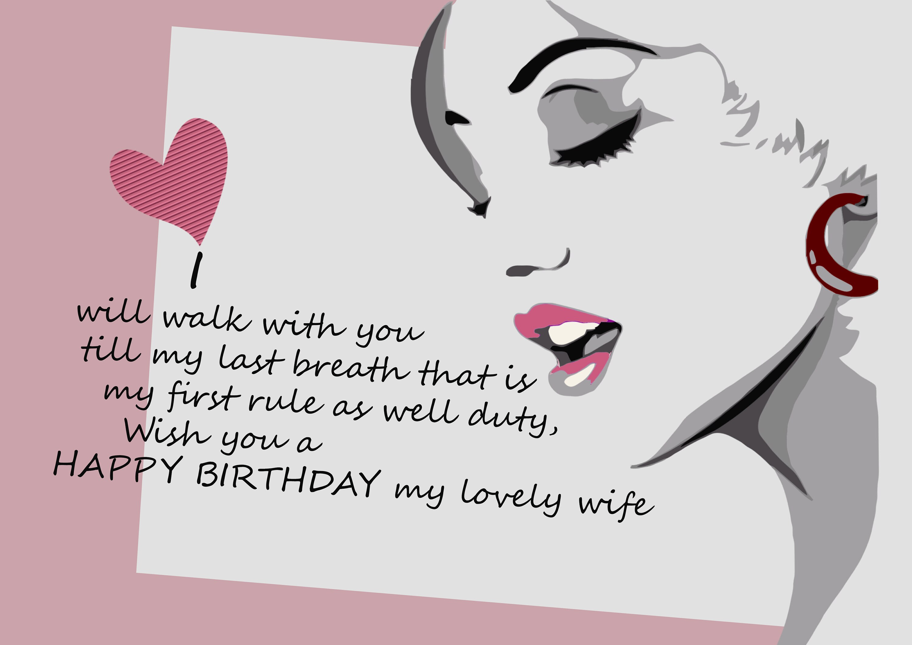 Printable wife birthday cardDownloadable birthday card for Etsy