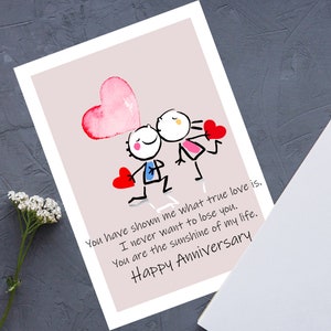 Printable Anniversary Card Digital Happy Anniversary Card wish My Love