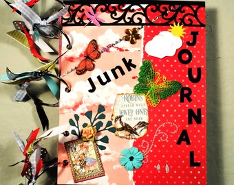 Junk Journal, Mini Album, Keepsake Album, Scrapbook, Memory Album, Photo Album, Pre-made Scrapbook, Garden, Vacation, Trip