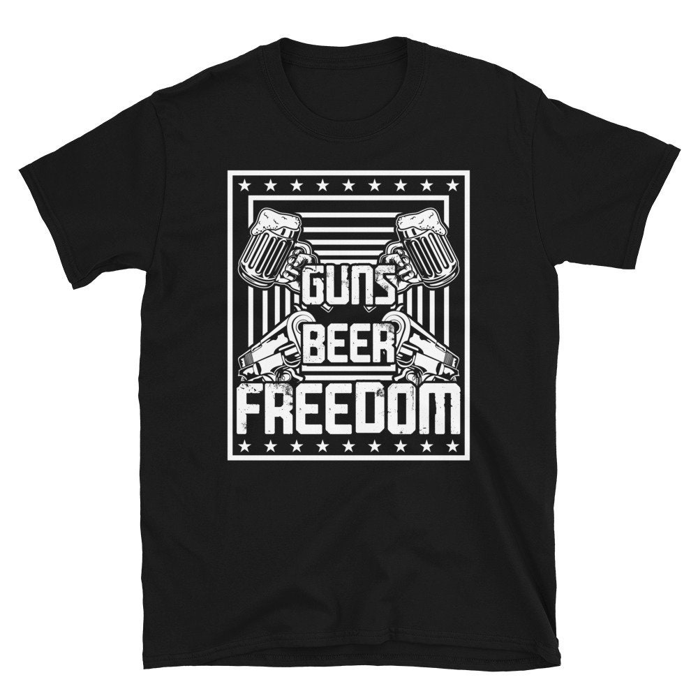 Guns Beers Freedom TShirt / Funny American Tee / Camiseta 4 Etsy