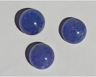 AAA Blue Tanzanite Cabochon: 15 mm rund lös ädelsten