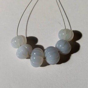 Chalcedony Beads Carved Muskmelon shape Natural And Excellent Carving Loose Chalcedony