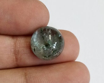 Natural Tourmaline Cabochon: Round Loose Gemstone (12mm-7mm)