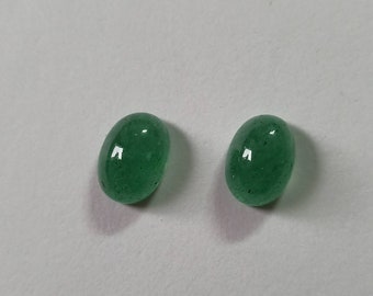 Cabochons ovales en aventurine verte naturelle : pierre précieuse non fixée