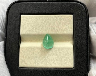 Natural Pear Emerald Cabochon: Loose Gemstone (10mm×7mm)