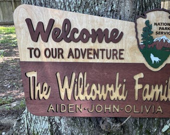 Personalized National Park Sign: Campsite RV Decor, Hiker Gift