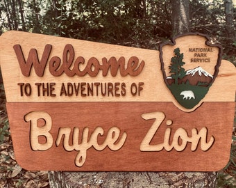 Custom National Park Sign: Adventure Nursery Decor