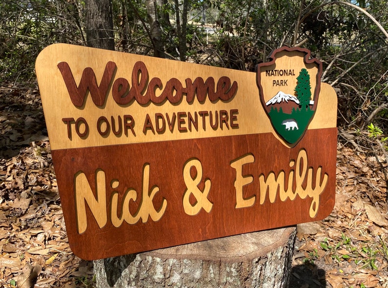 National Park Custom Sign NPS Welcome Replica Wedding Camp - Etsy