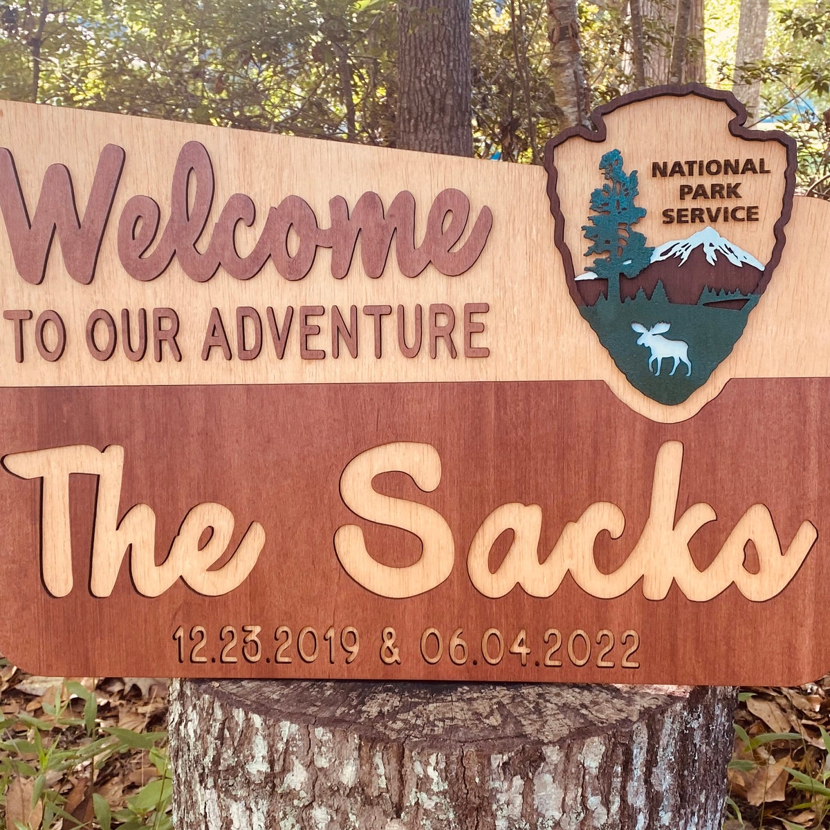 Custom National Park Sign, Wedding Sign, Camp Wedding, Hiker Gift, Nature Lover, Anniversary, Park Theme, RV Camping - Etsy