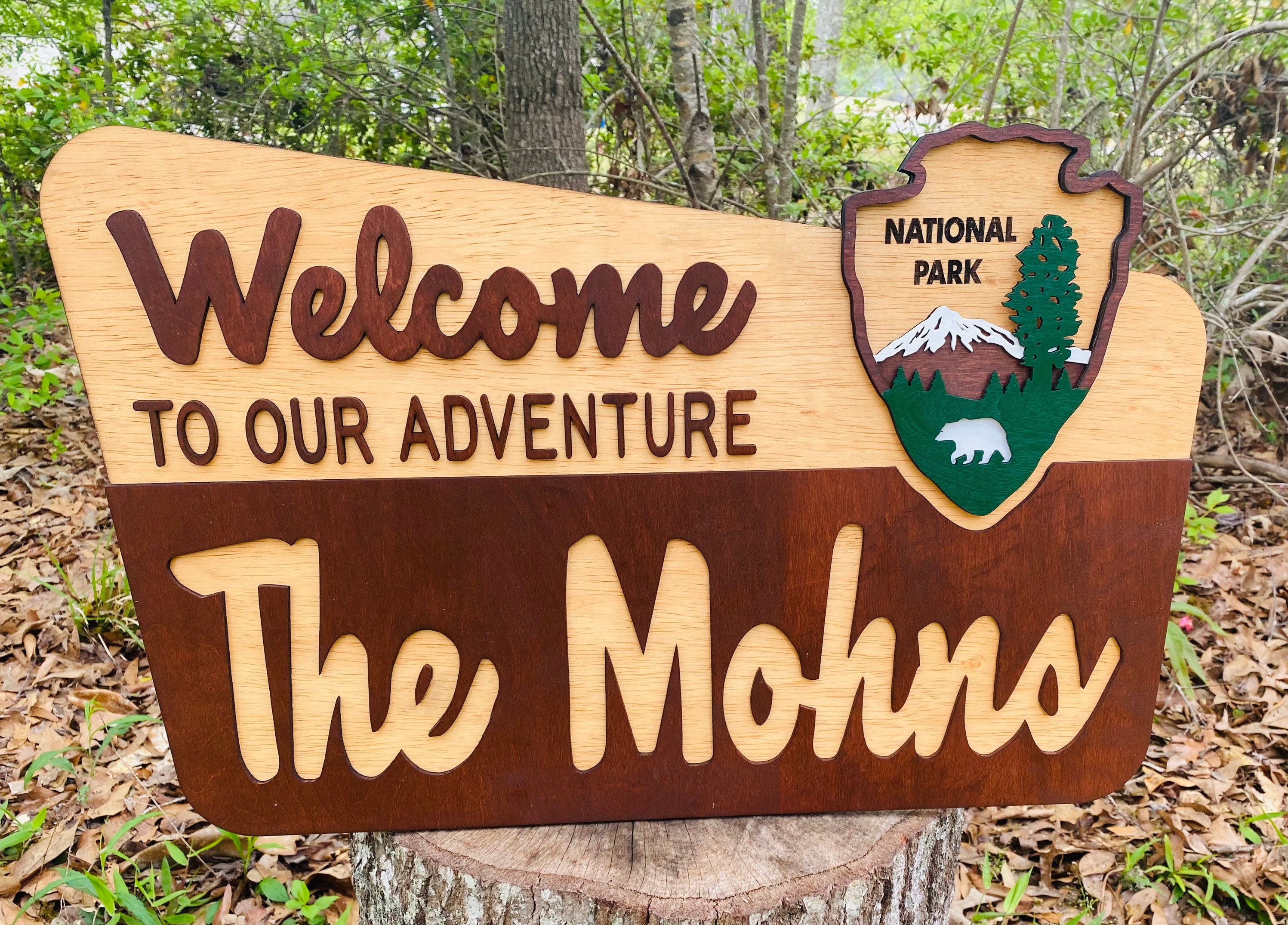 National Park Custom Sign NPS Welcome Replica Wedding Camp Sign