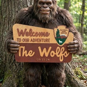 Letrero de bienvenida personalizado para parques nacionales: boda de aventura, decoración para baby shower