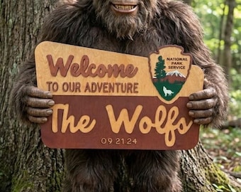 Custom National Park Welcome Sign: Adventure Wedding, Baby Shower Decor