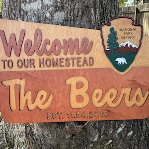 Homestead Farm Sign, National Park, Gift for homesteaders, Custom hiker sign