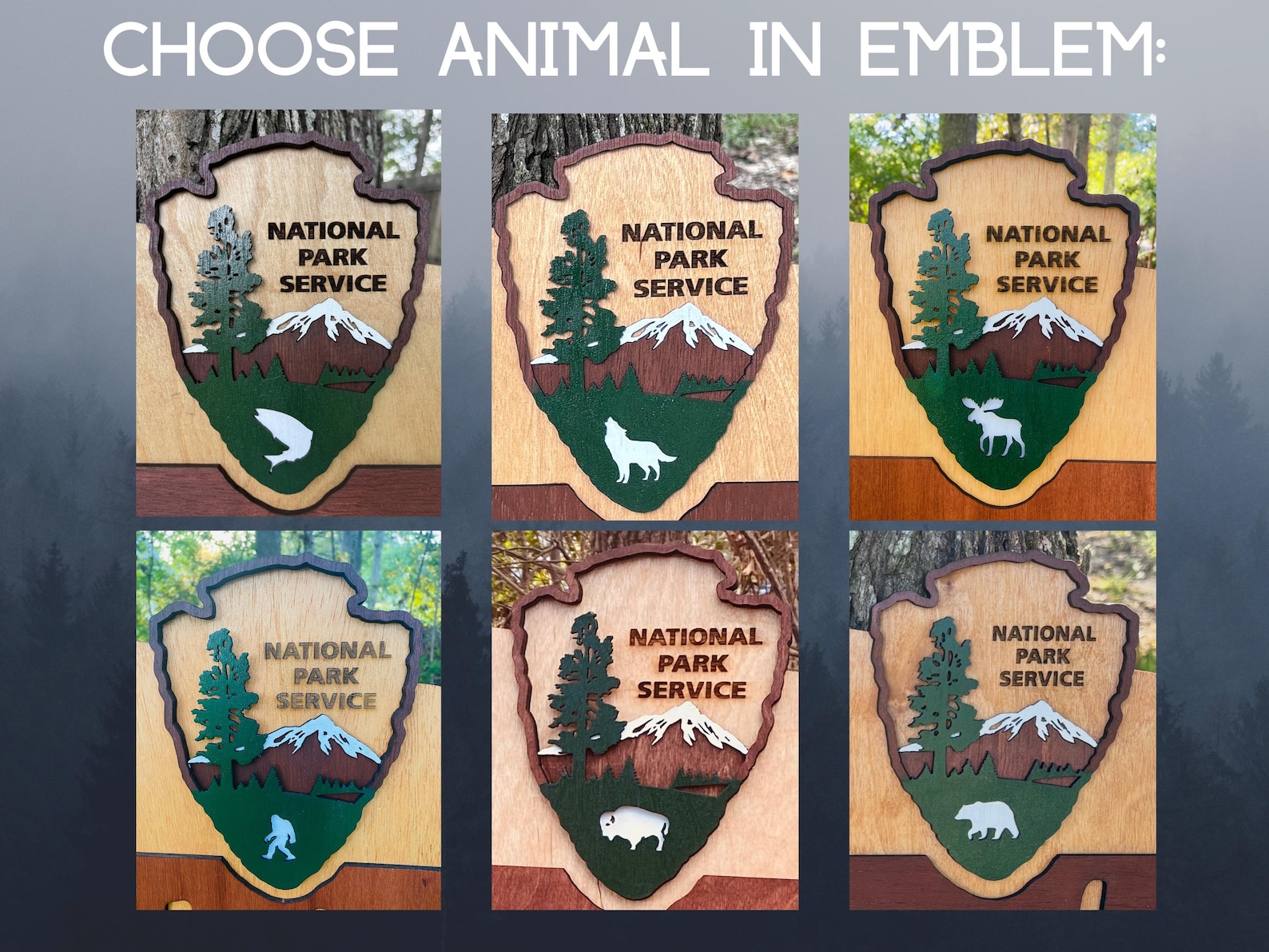 Custom National Park Sign, Wedding Sign, camp wedding, Hiker Gift, Nature Lover, Anniversary, park theme, RV Camping - Medium - 19x12", Wolf (new)
