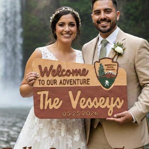 National Park Wedding Guest Book Sign, Personalized Adventure Decor