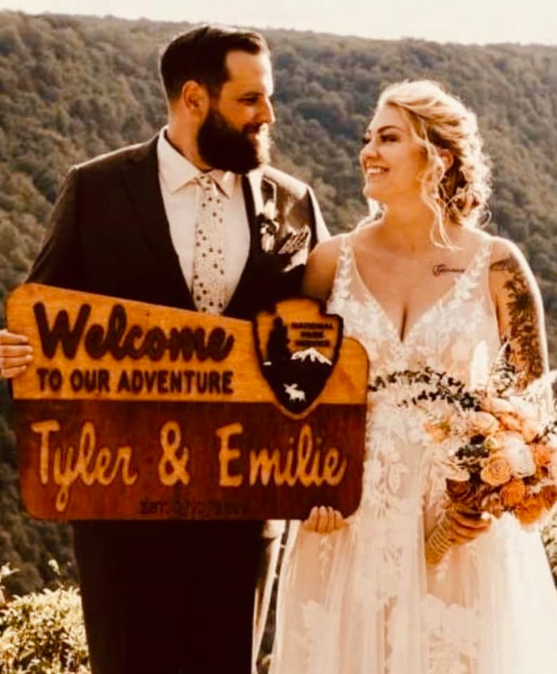 National Park Wedding Sign, Hiker Gift, Nature Lover, Anniversary, Outdoor lover, RV Camping, Travel Wall, Our Adventure immagine 9