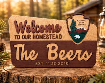 Homestead Farm Sign, National Park, Gift for homesteaders, Custom hiker sign